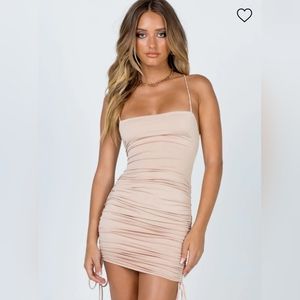 NWT Princess Polly Maeve Mini Dress in Beige Size 4